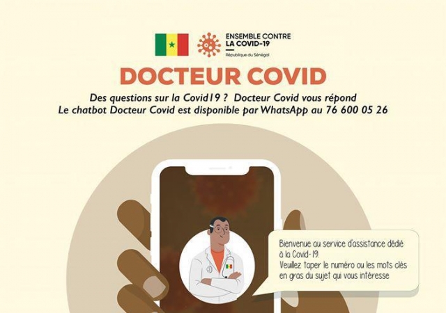 Au Sénégal, le Ministère de la santé et l'Agence d'Informatique de l'Etat (Adie), lance ''Dr Covid''
